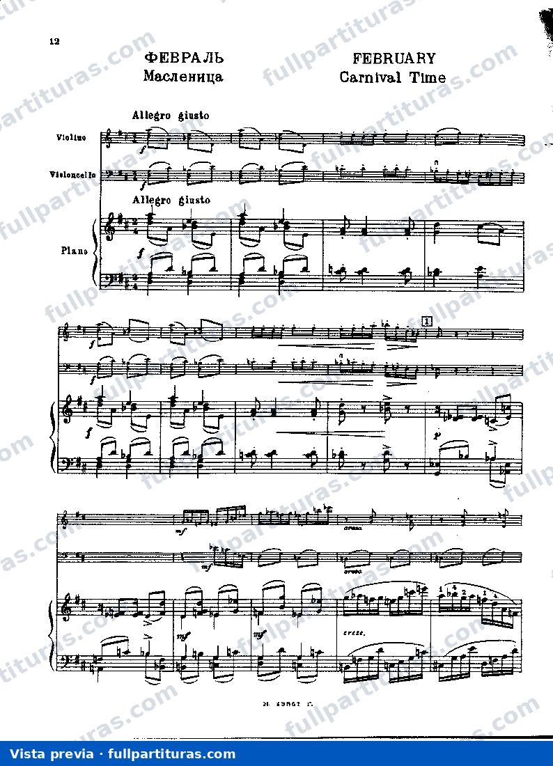 Versión piano, violín y violoncello: Febrero — preview