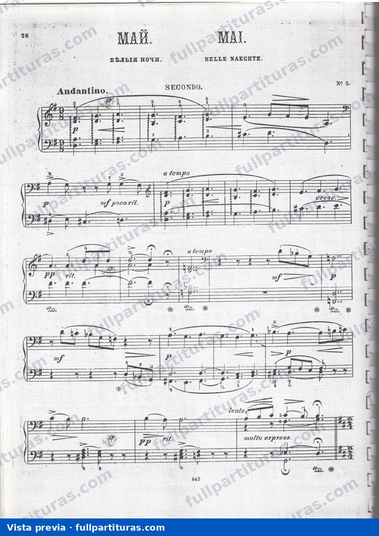Solo piano: Mayo - Noches blancas — preview
