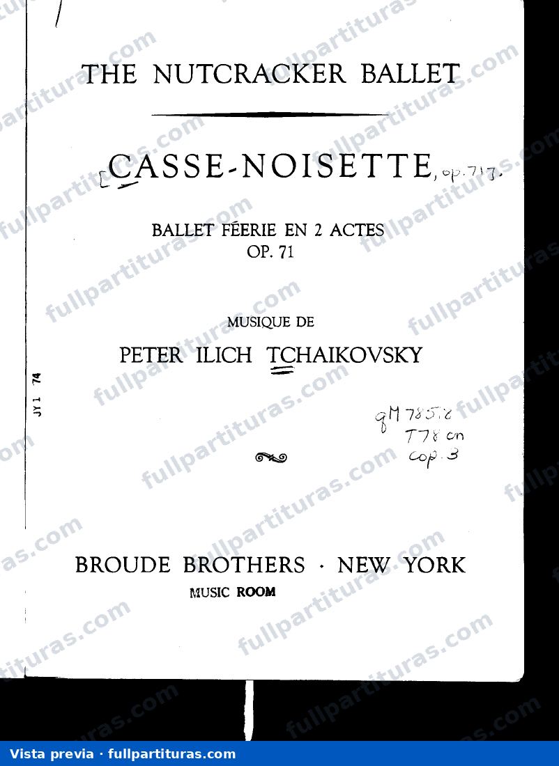 Suite El Cascanueces: Índice, Instrumentación y Overtura — preview