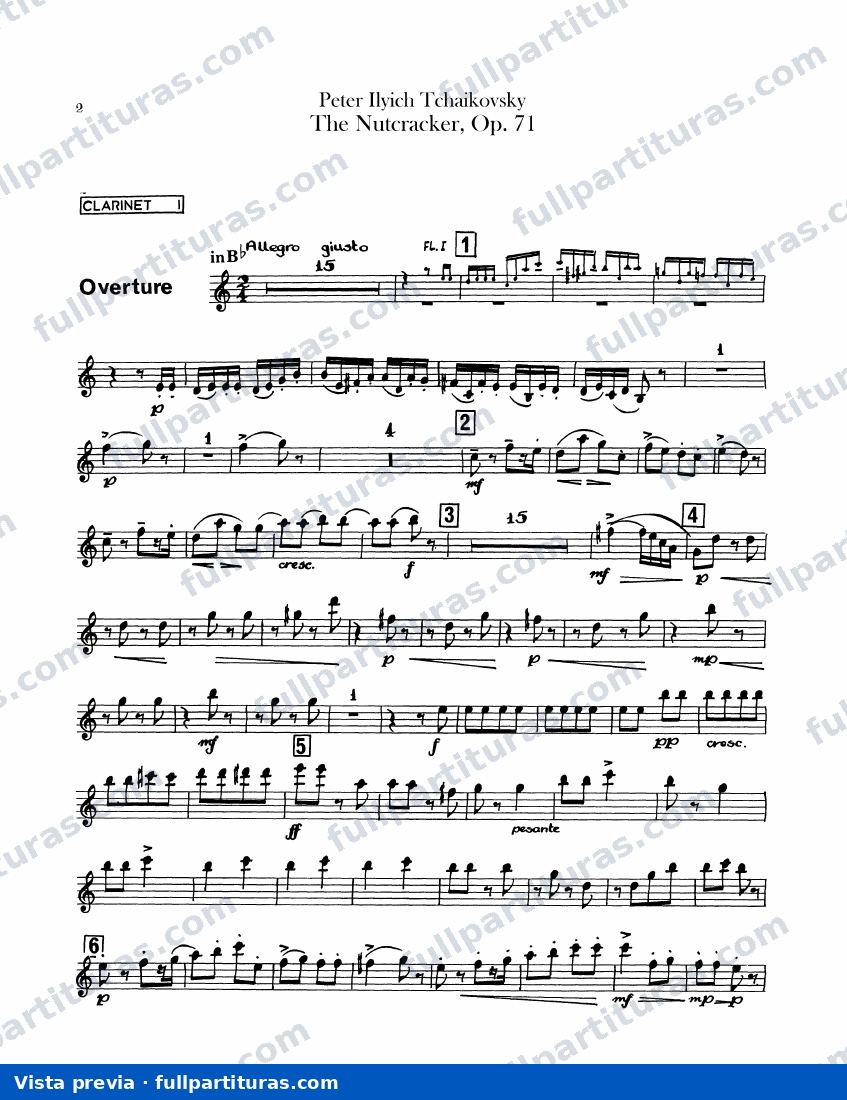 Clarinete 1, 2 (B♭, A) — preview