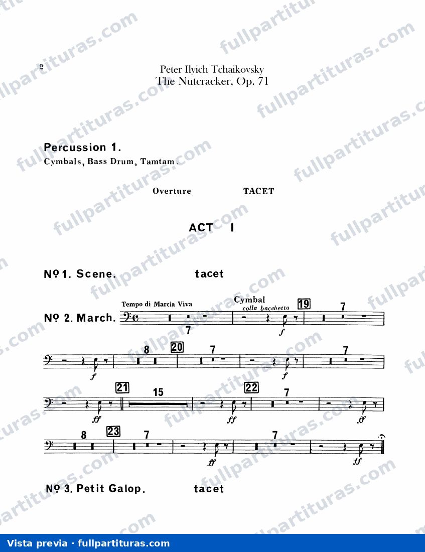Percusion 1 (Cymbals/Bass Drum/Tam-Tam), — preview