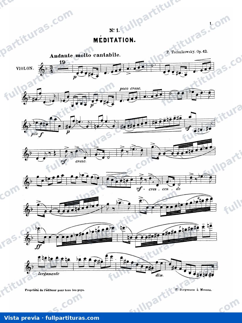 Souvenir d'un lieu cher, Op.42: Parte del violín — preview
