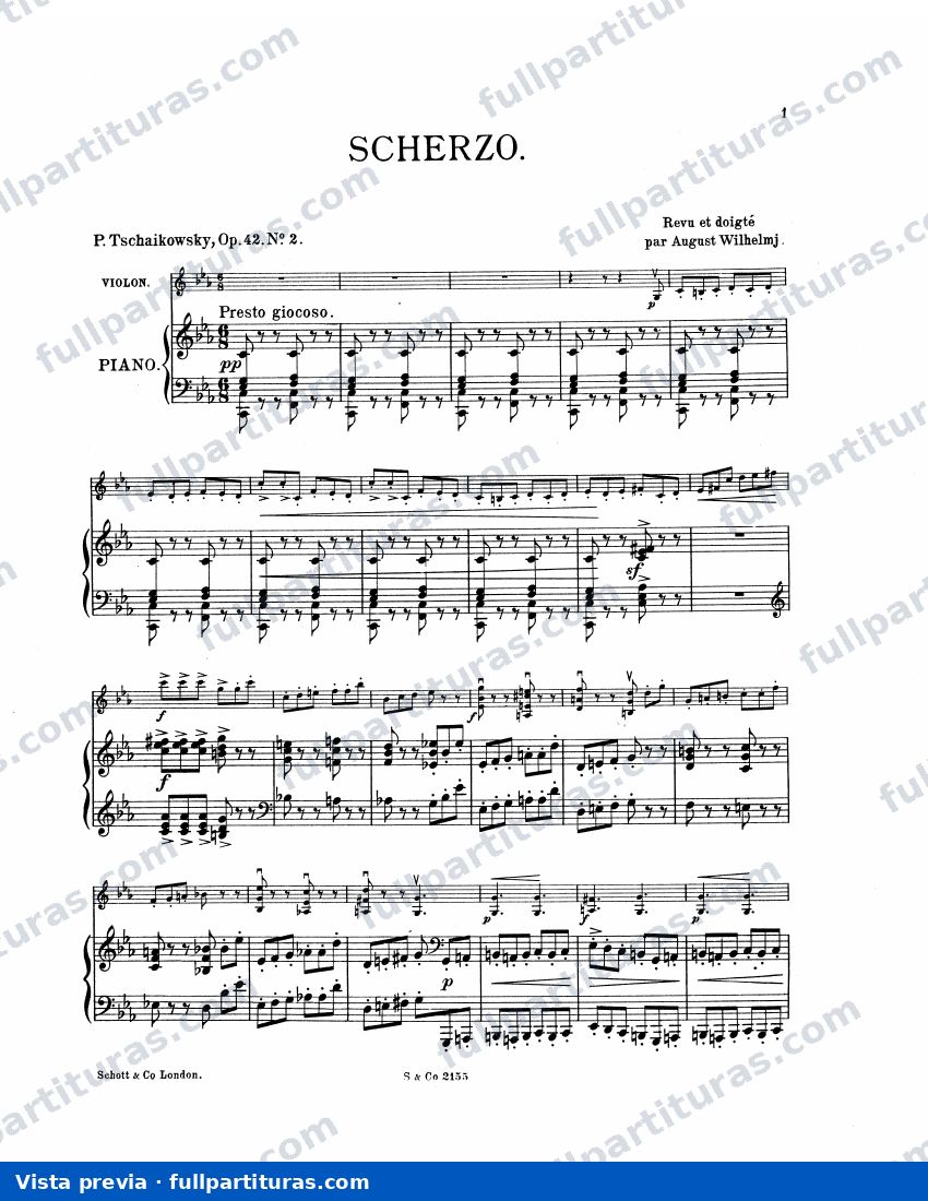 Souvenir d'un lieu cher, Op.42: Scherzo — vista previa