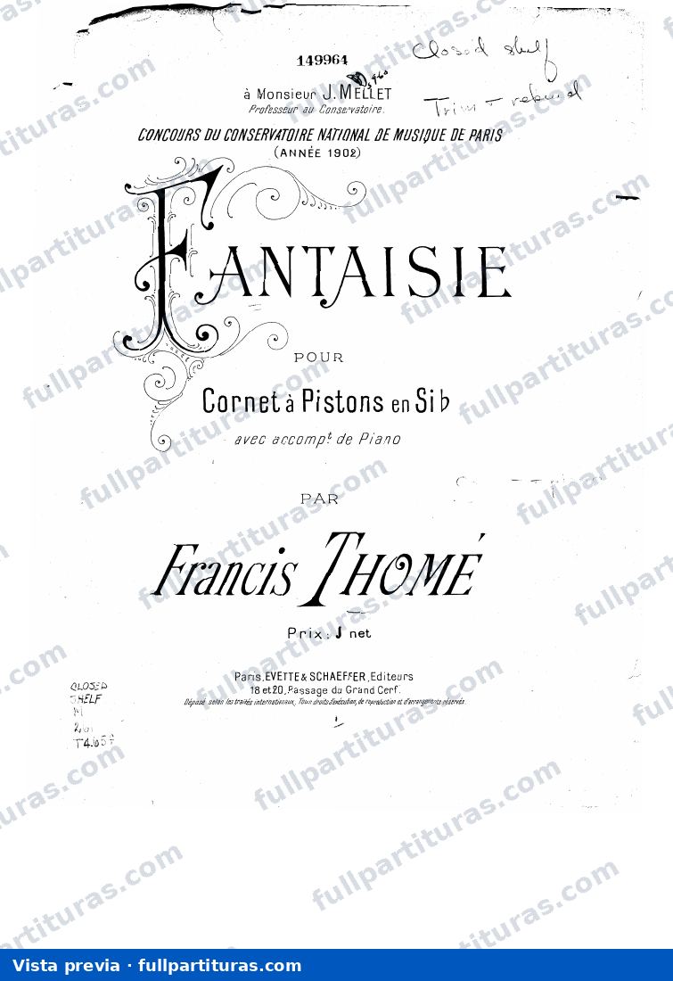 Fantasy for Cornet and Piano — preview
