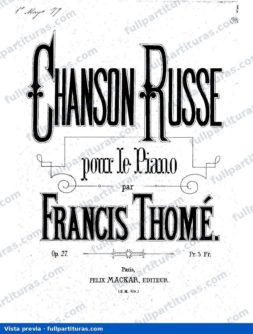 Chanson russe, Op.27 — preview