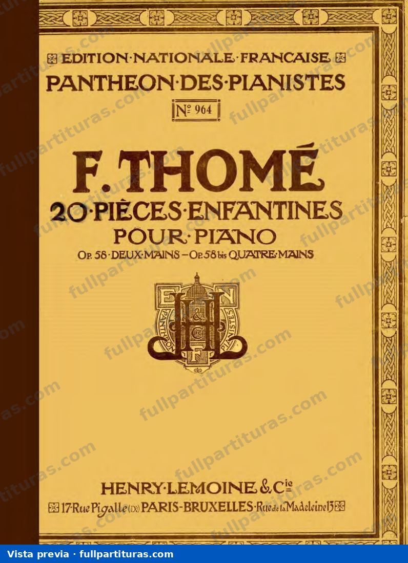 20 PiÃ¨ces enfantines, Op.58 — vista previa
