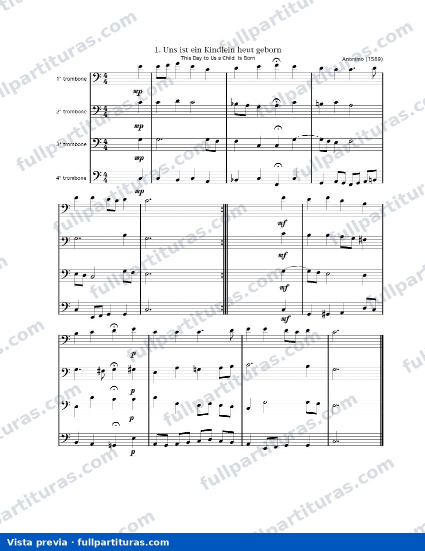 16 Corales para cuarteto de trombones — preview