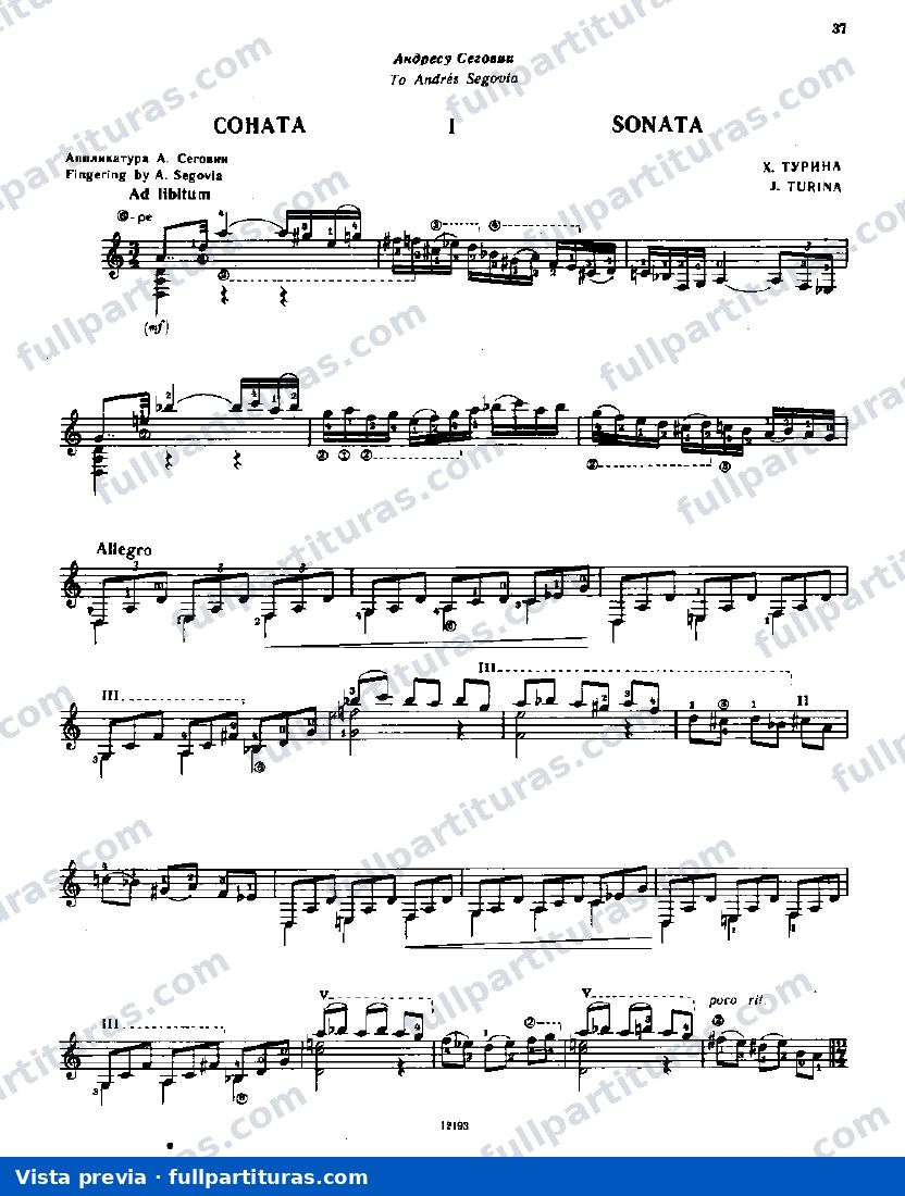 Homenaje a Tärrega: Sonata — preview