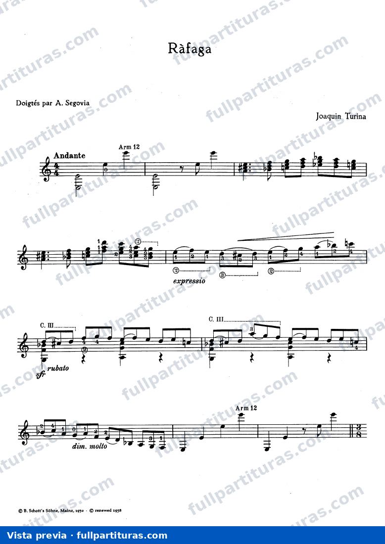 Homenaje a Tärrega: Ráfaga Op. 53 — preview