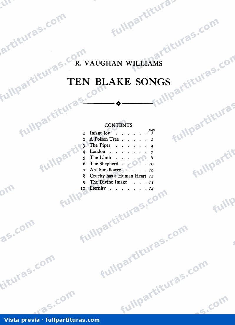 10 Blake Songs — preview