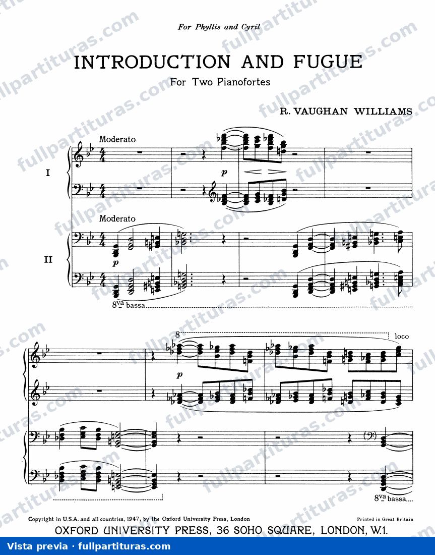Hugh the Drover: Introduction and Fugue — preview