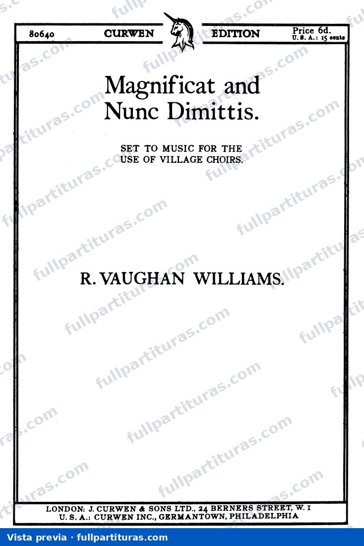 Magnificat and Nunc dimittis in C major — preview