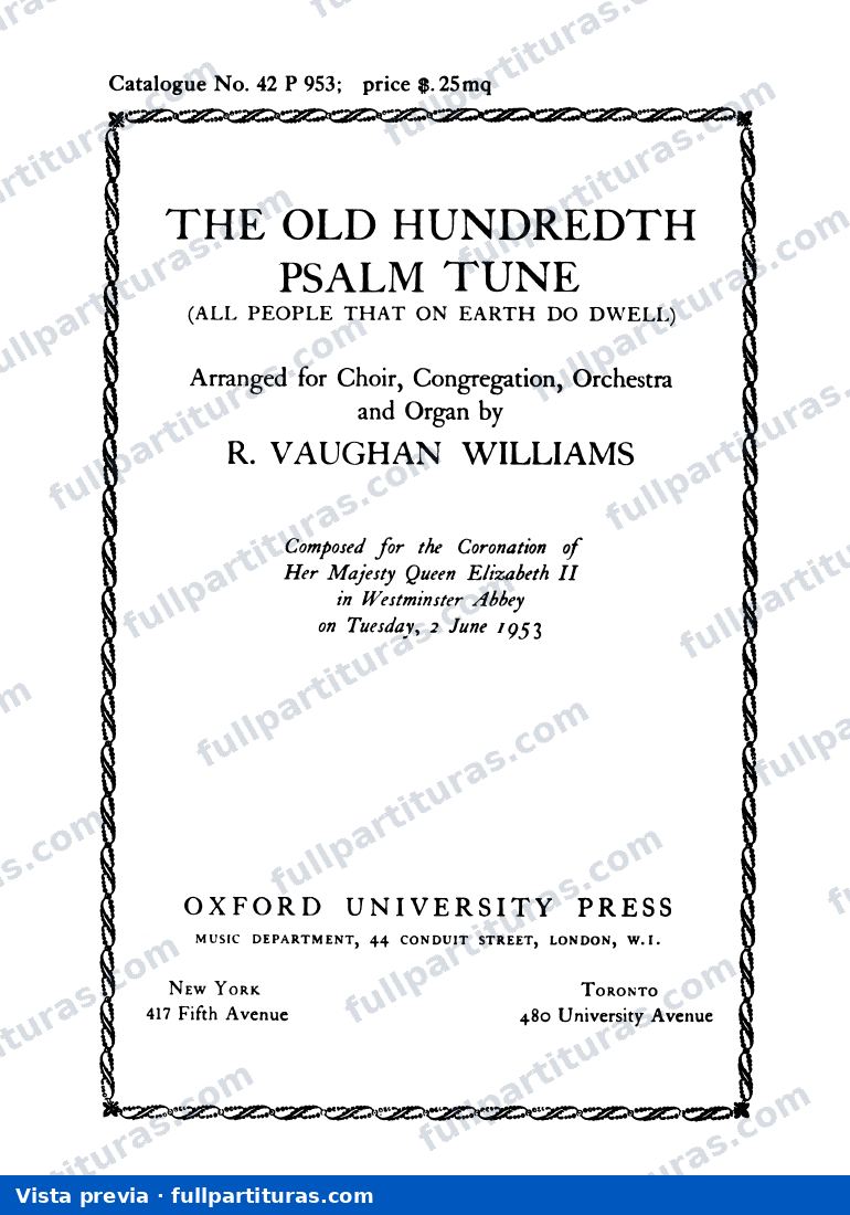 The Old Hundredth Psalm Tune — preview