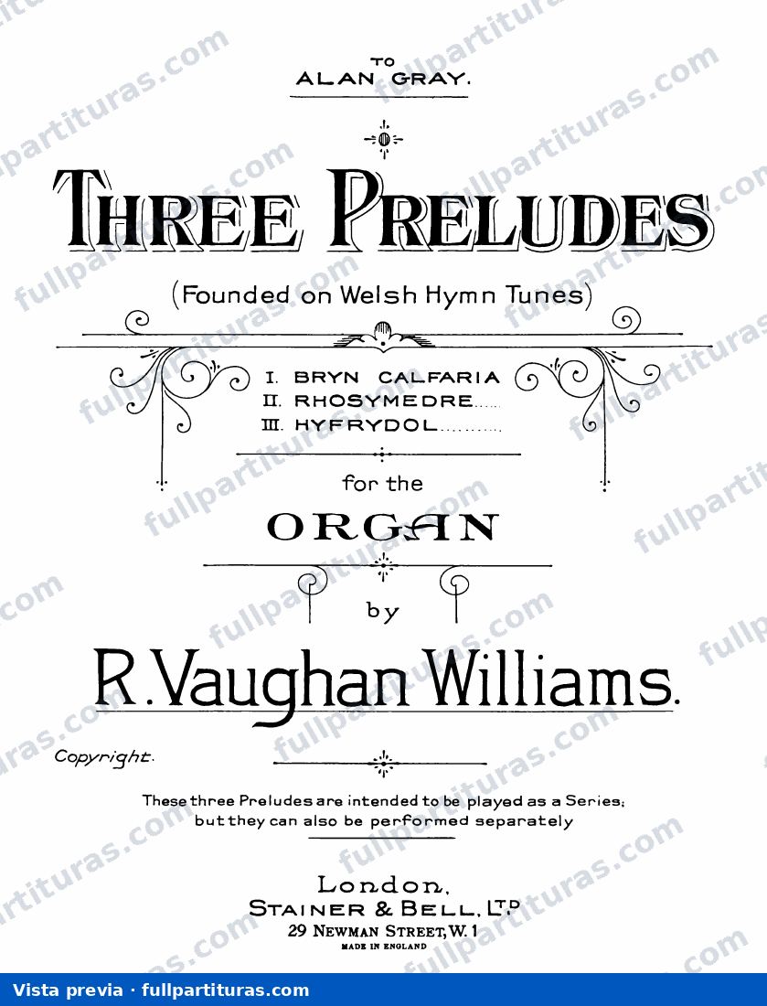 3 Preludes Founded on Welsh Hymn Tunes — preview