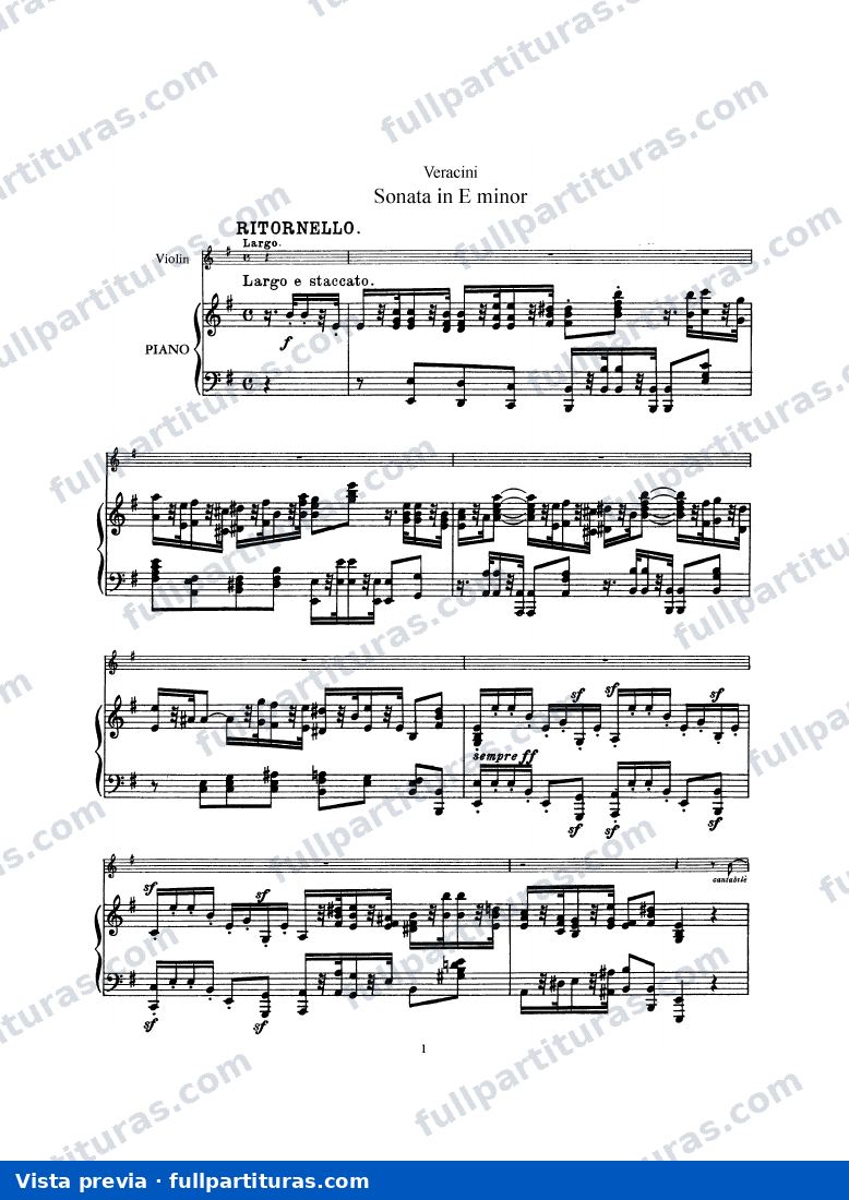 Sonata para Violin y Piano en E Minor — preview