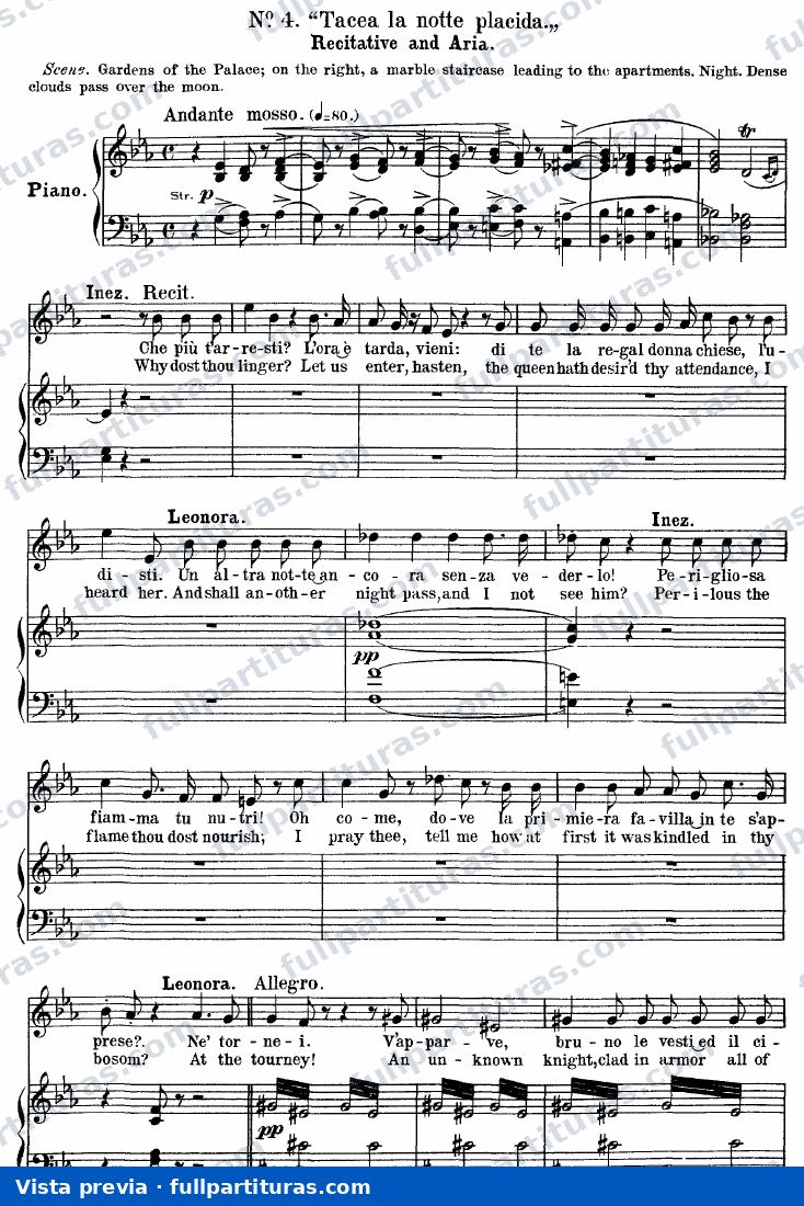 Tacea la notte placida — preview