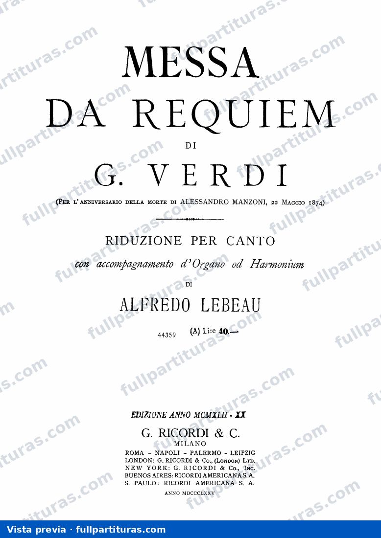 Misa de Requiem: Versión con acc. de teclado — preview