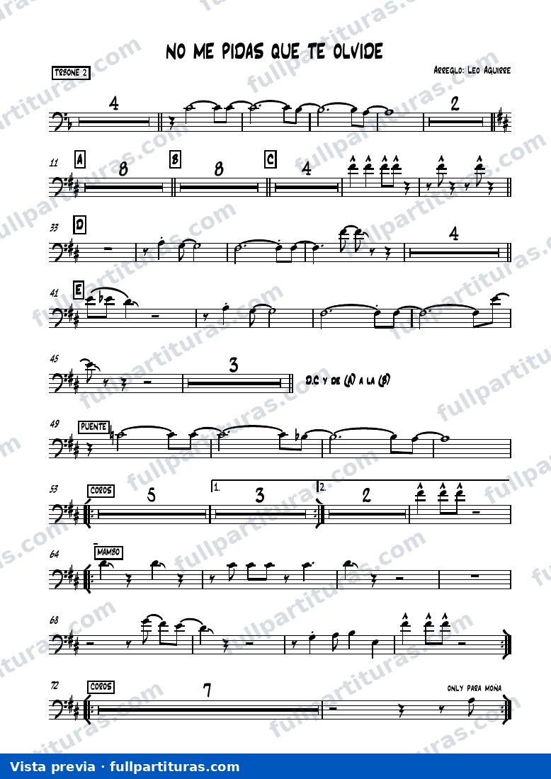 No me pidas que te olvide (Trombón 2) — vista previa