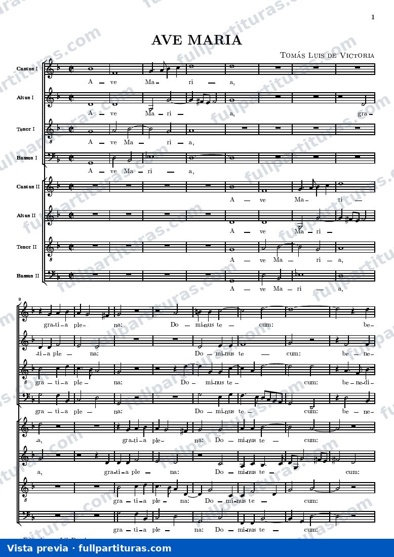 Ave Maria for 8 voices — preview