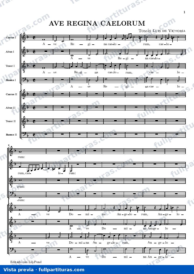 Ave regina caelorum for 8 voices — preview