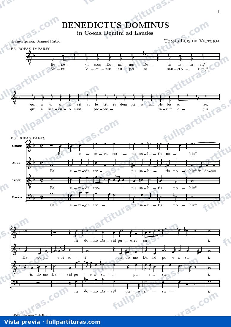 Benedictus Dominus, Deus Israel — preview