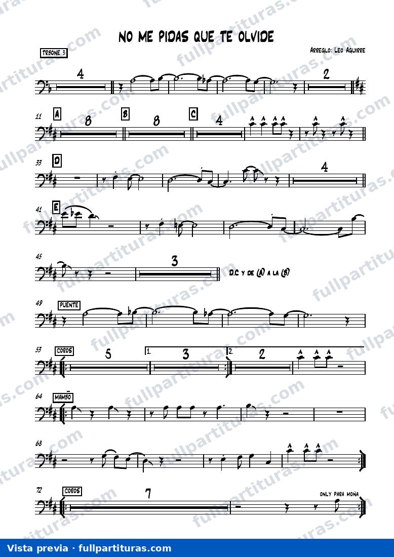 No me pidas que te olvide (Trombón 3) — vista previa