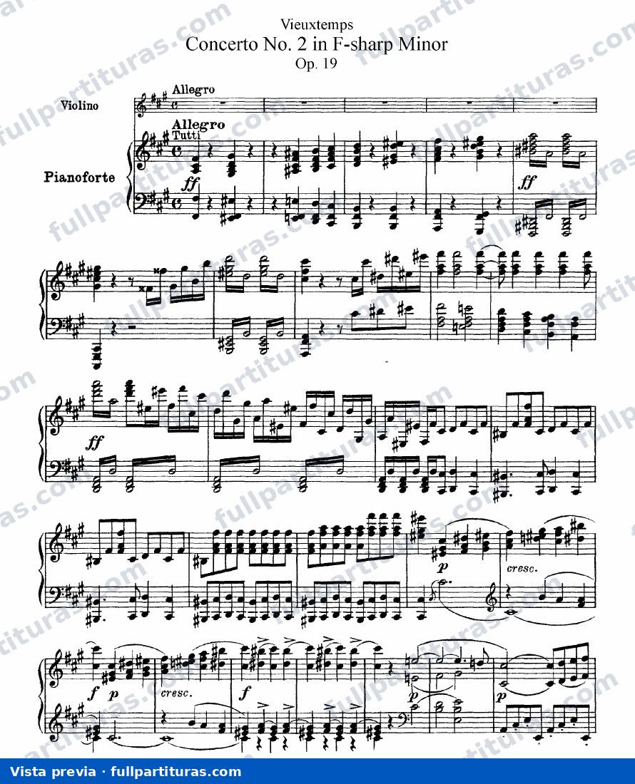 Concierto para Violin Nº 2 op. 19 en Fa Mayor — preview