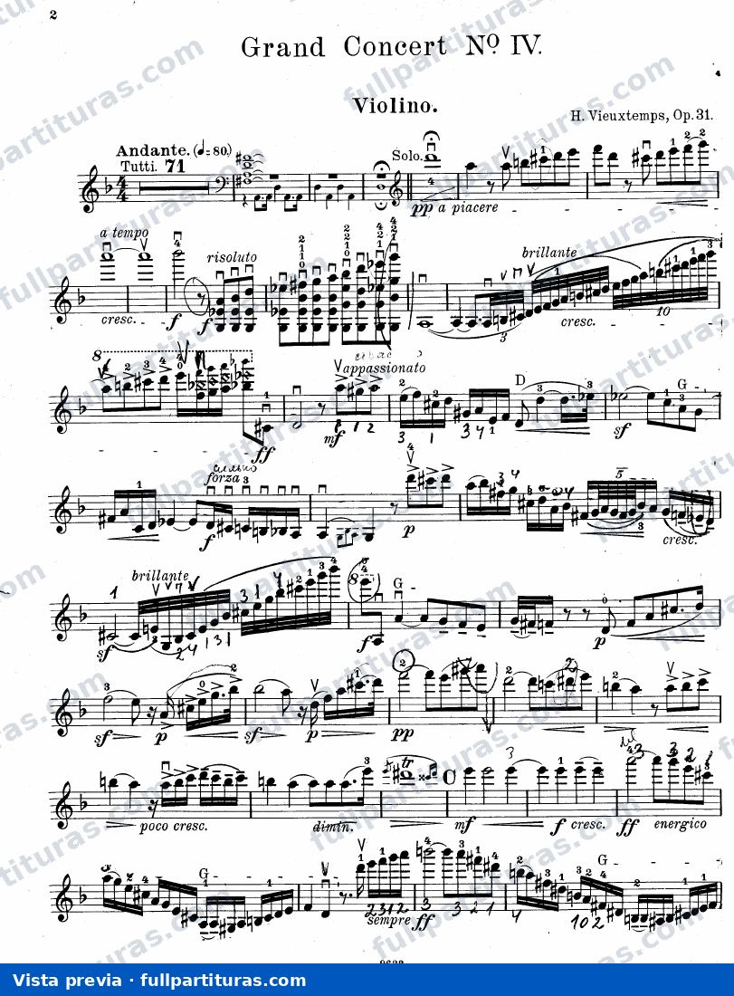 Concierto para Violin Nº 4 op. 31 en D menor — preview