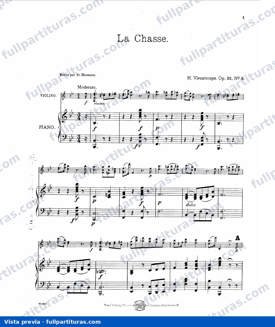 La Chasse op. 32 nº 3 para Violín y Piano — preview