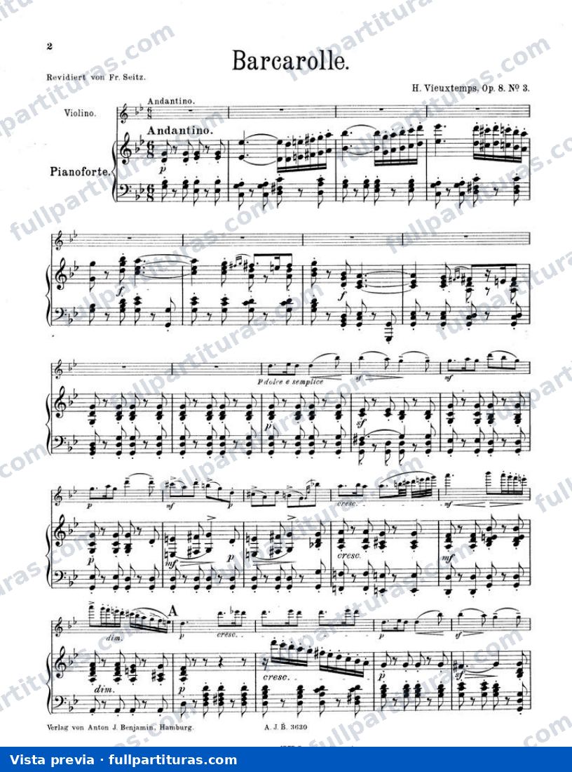 Barcarolle Romance op8 Nº 3 — preview