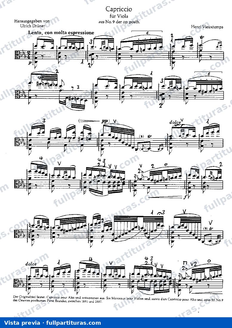 Capriccio para viola — preview