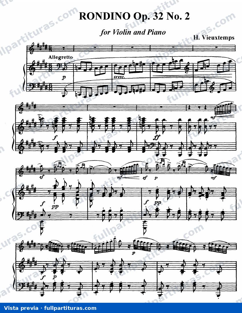 Rondino Op. 32 nº 2 para Violín y Piano — preview