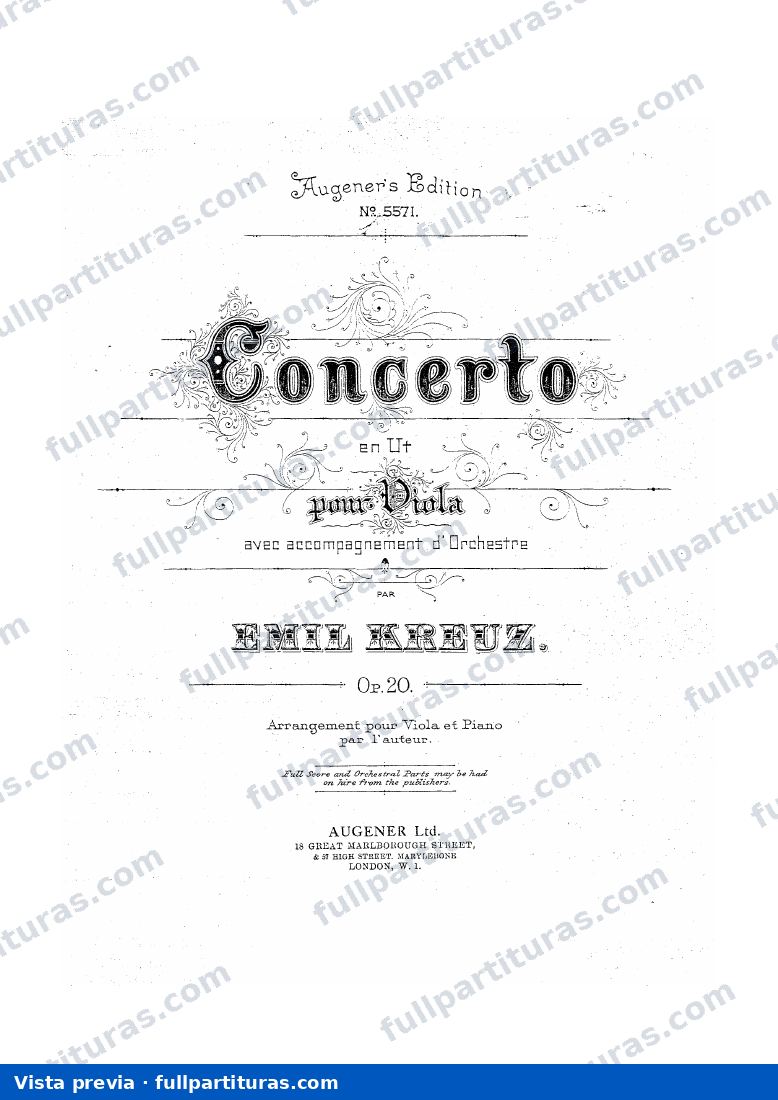 Concierto para Viola Op20 — preview