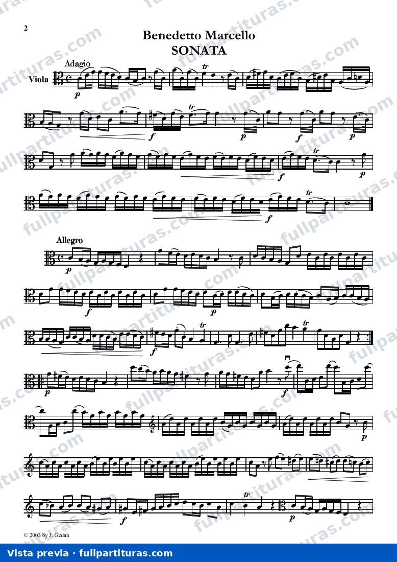 Marcello: Sonata en Do M — preview