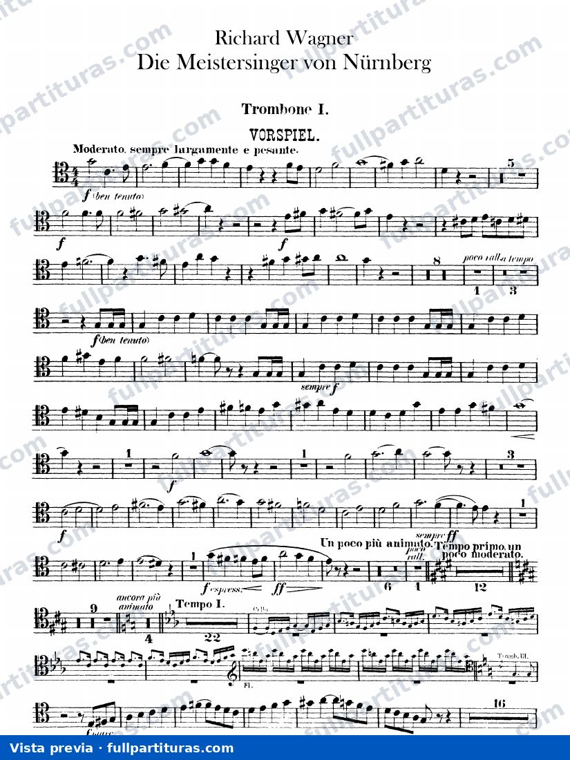 Die Meistersinger von Nüremberg Los Maestros Cantores de Nüremberg: Trombones — preview