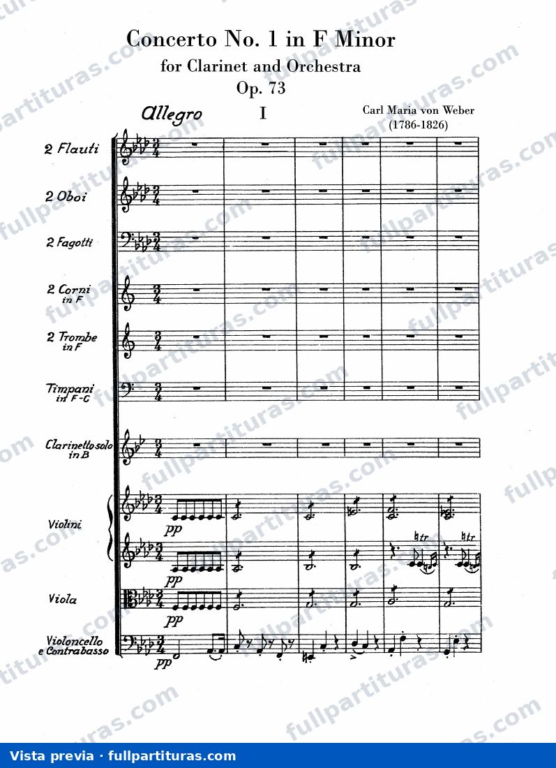 Concierto para Clarinete Op. 73 — preview