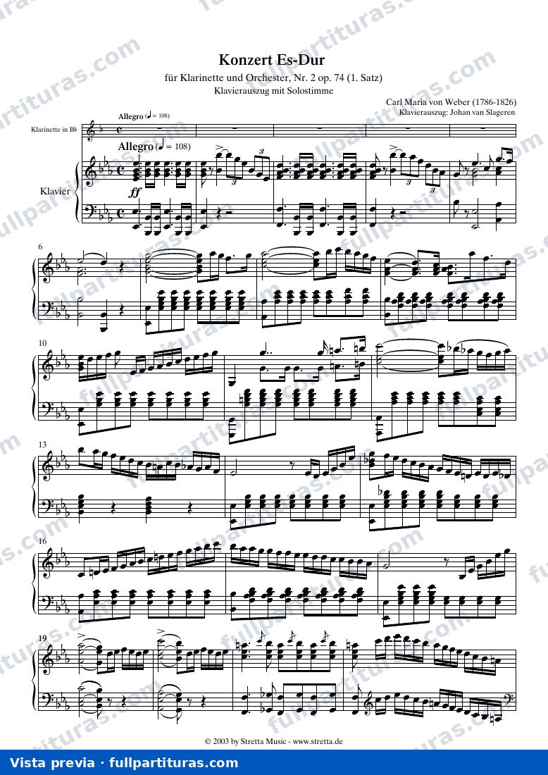 Concierto para clarinete Op. 74 Nº 1 — preview