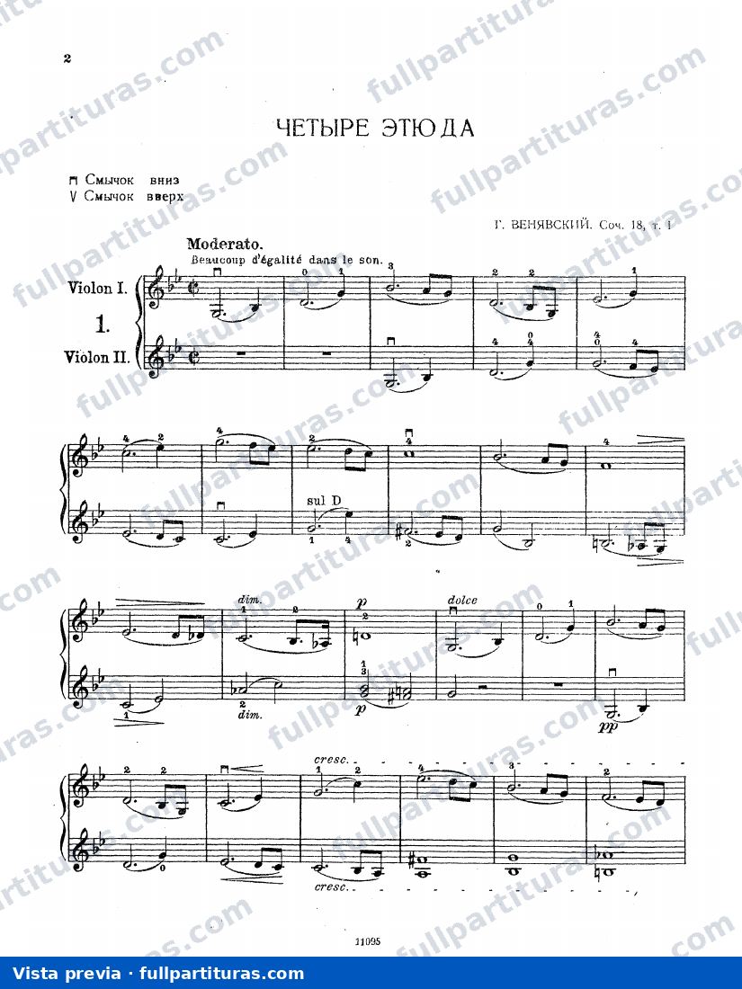 4 Estudios para 2 Violines Op. 18 — preview