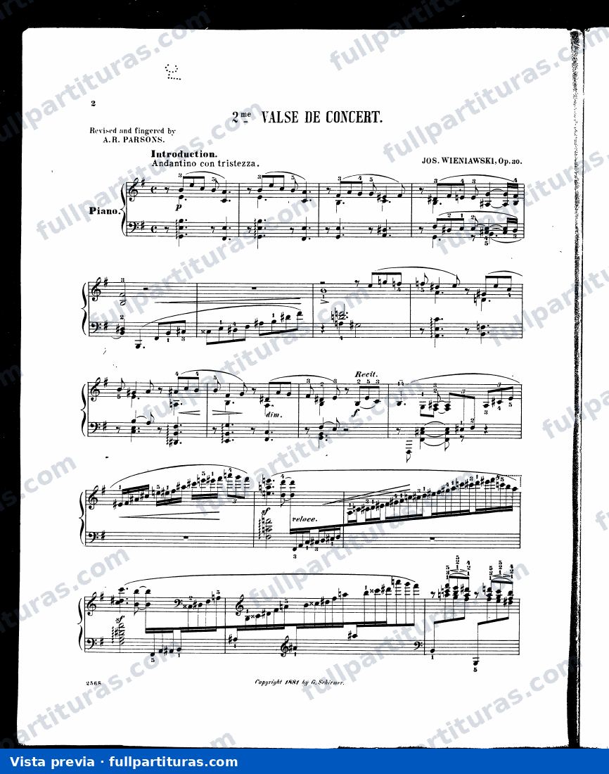 Vals de Concierto No. 2 Op. 30 — preview