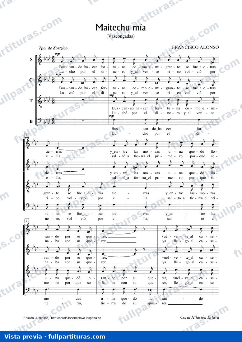 Alonso, Francisco: Maitechu mía — preview