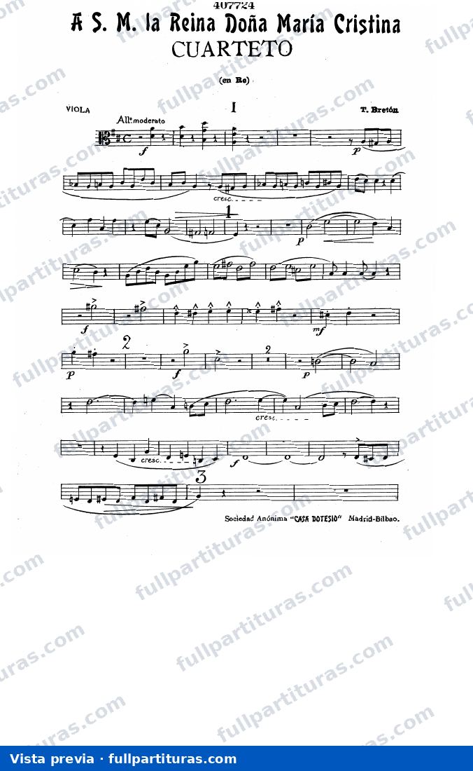Otras obras: Parte de la viola y el violoncello — preview