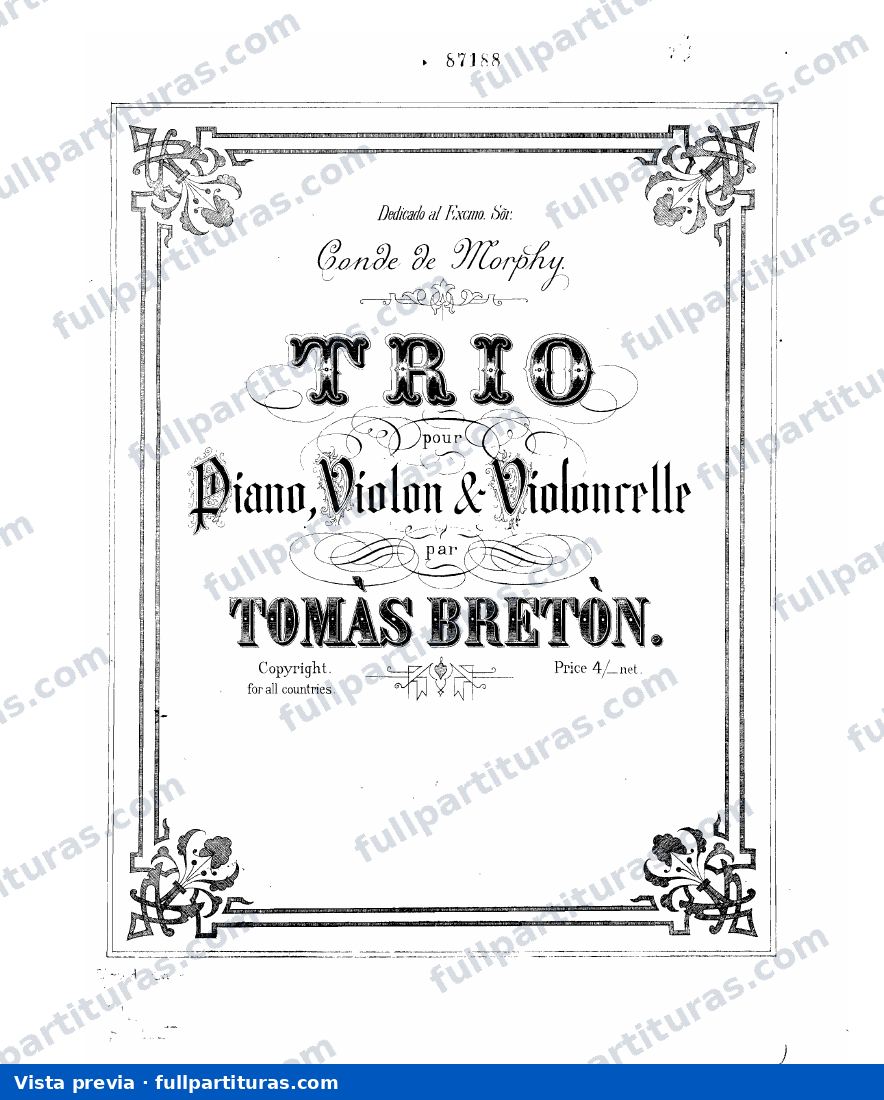Otras obras: Trío para piano en Mi mayor — preview