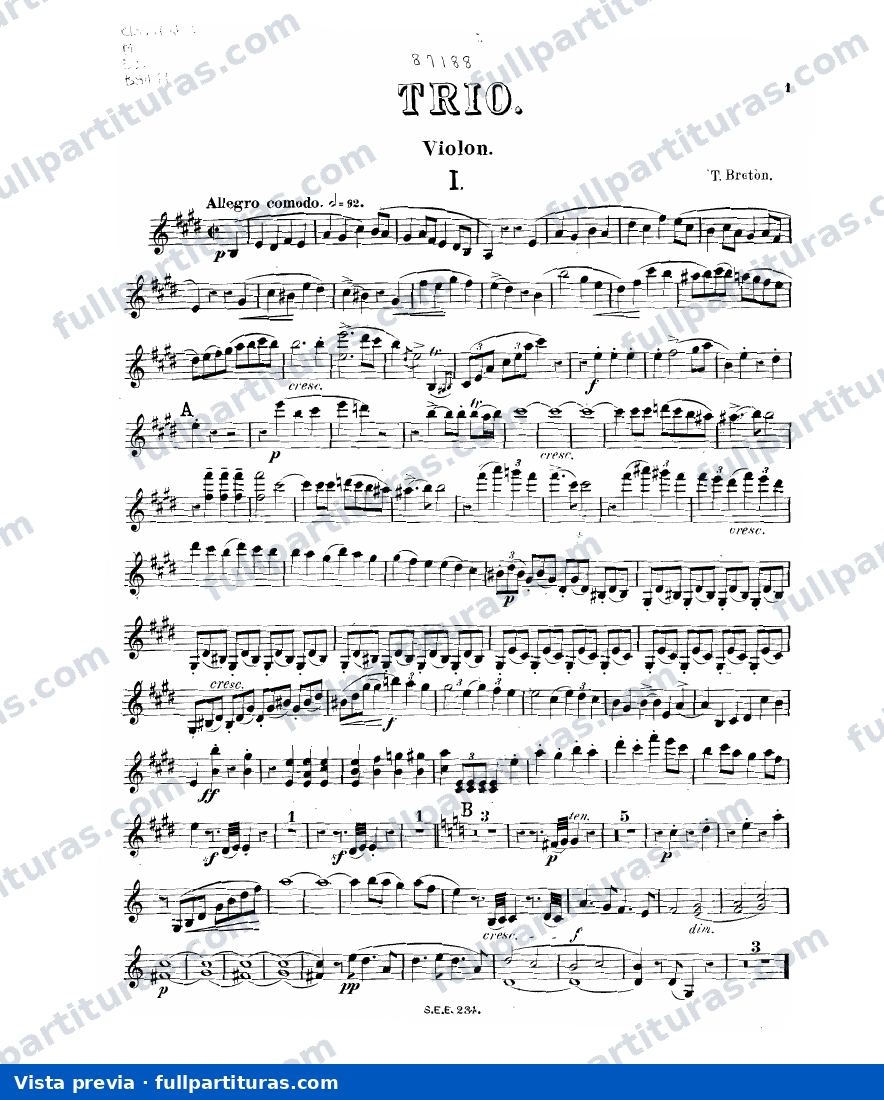 Otras obras: Parte del violín — preview