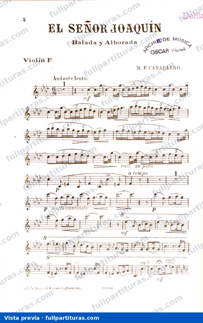 Federico: Parte del violín 1 — preview