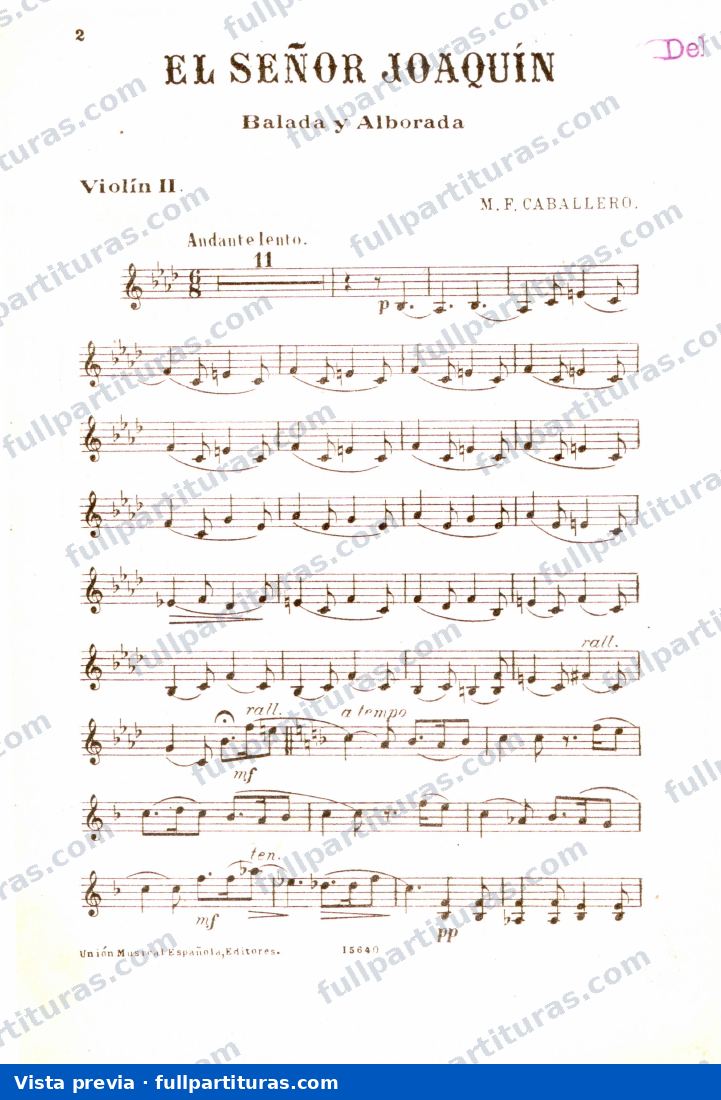 Federico: Parte del violín 2 — preview