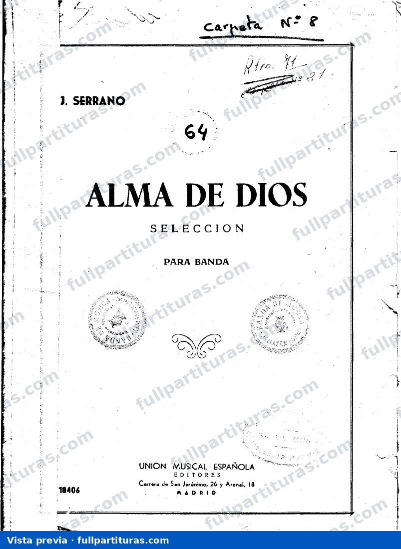 Serrano, José: Alma de Dios — preview