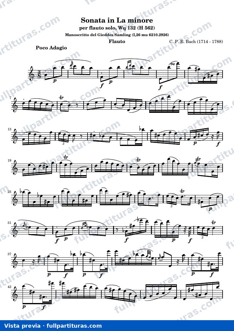 Sonata para Flauta solo en La m — vista previa