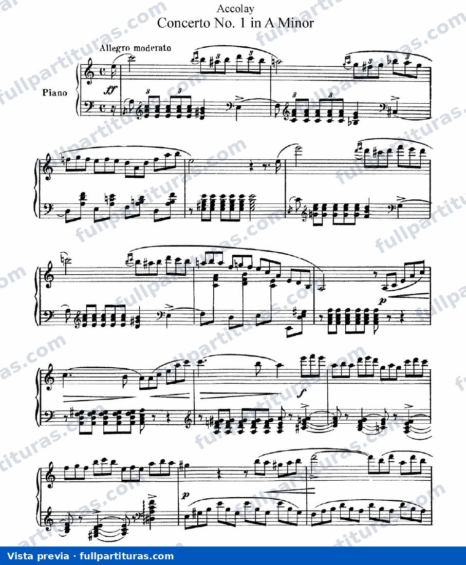 Accolay, Jean Batiste: Concierto para Violín Nº 1 — preview