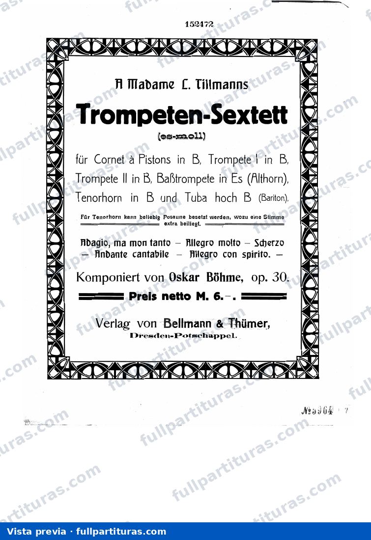 Sexteto para trompetas op. 30 — preview