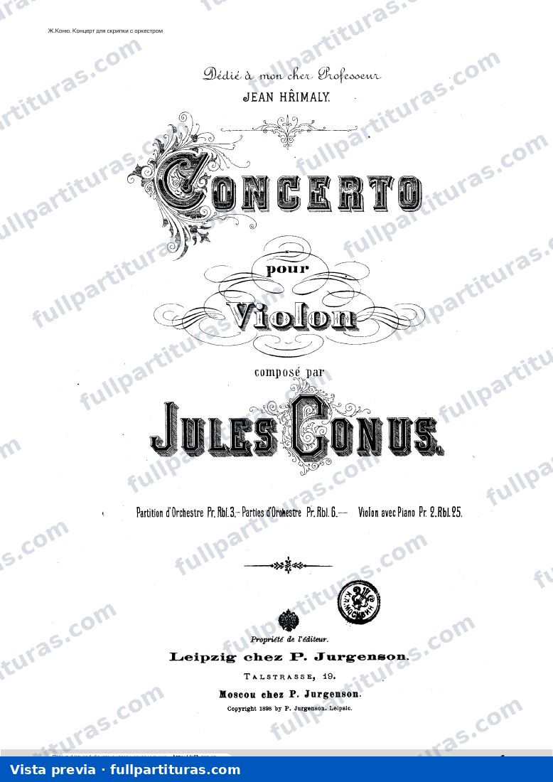 Concierto para violín en Mi menor — preview